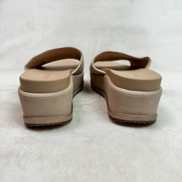 ALDO Sandals Flats Platform Slip On Slide Cream Faux Leather Womens 8 - Picture 8 of 14